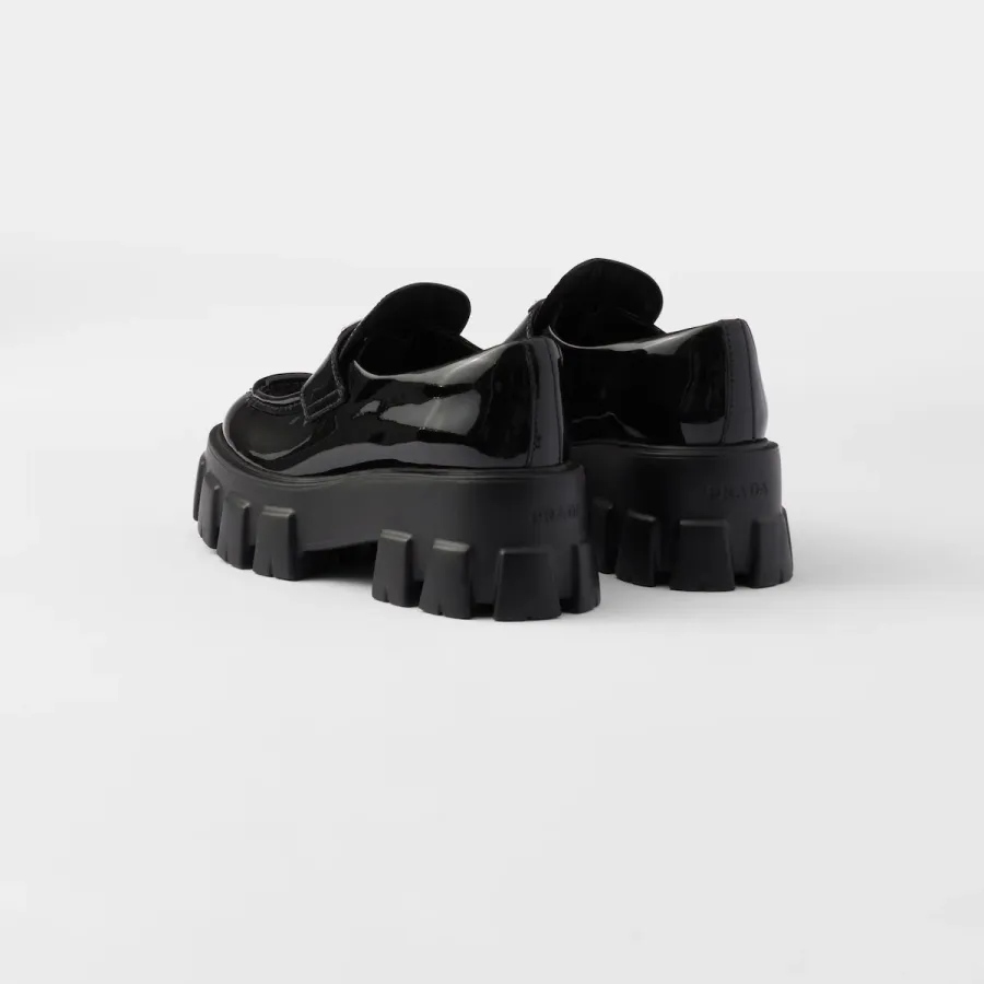 PRADA Black Monolith patent leather Loafers