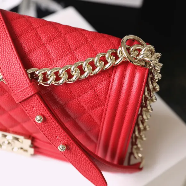 Chanel Lleboy Red Quilted Caviar Leather Shoulder Bags Crossbody Bags - Image 9
