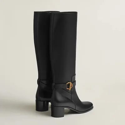HERMES Justine Black Boots