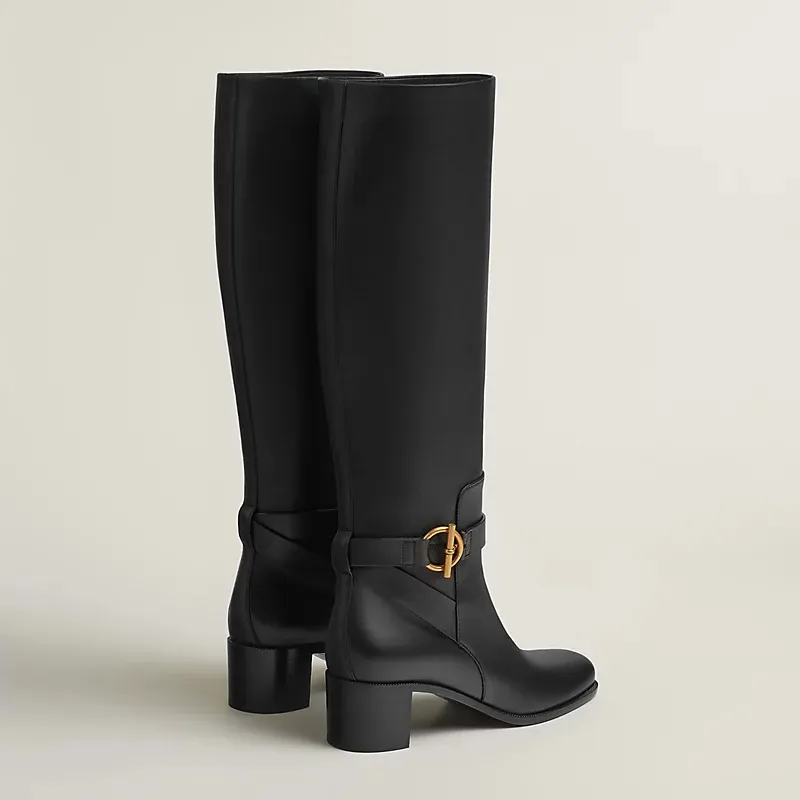 HERMES Justine Black Boots