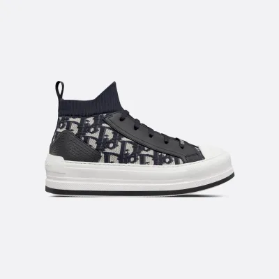 Dior blue print thick bottom high bang  sneakers