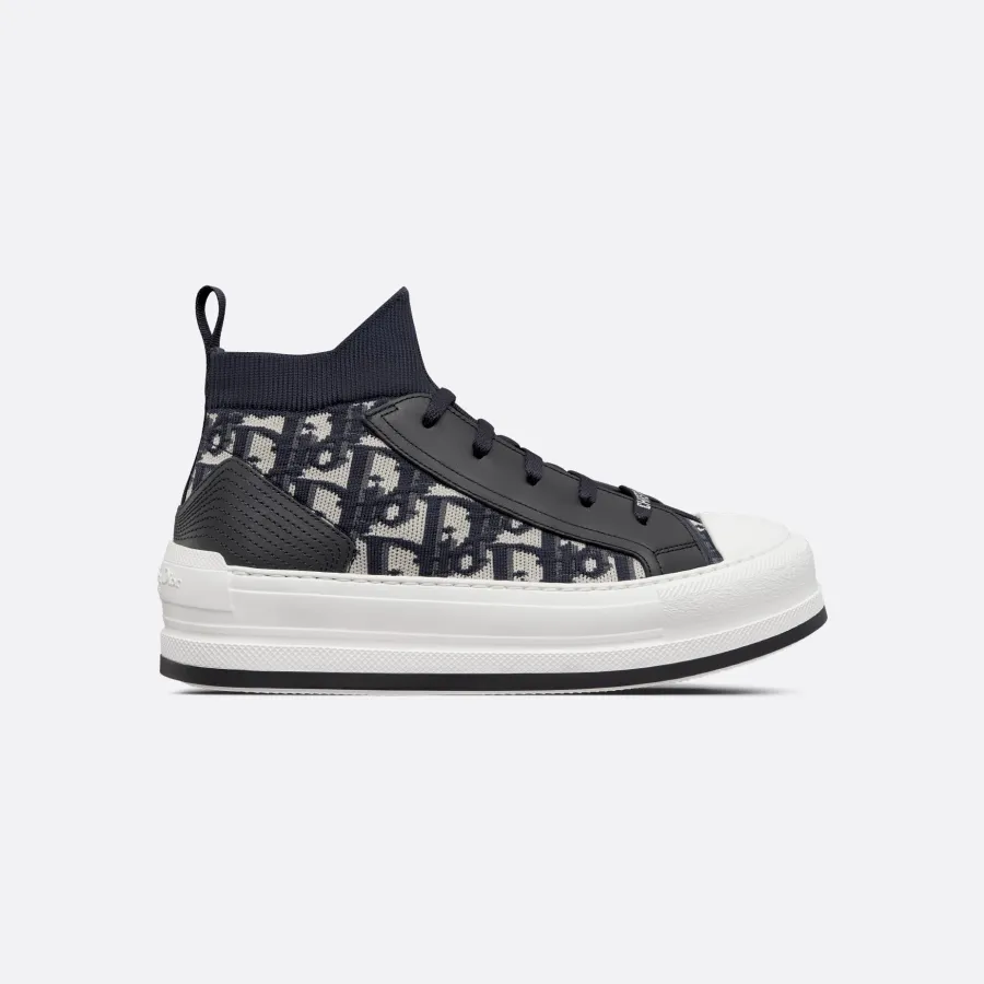 Dior blue print thick bottom high bang  sneakers