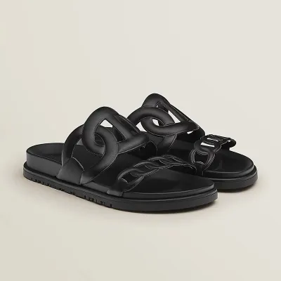 HERMES Extra Black Slippers