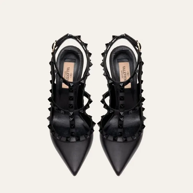 VALENTINO Rivet lace-up heels of the same color (heel height 10cm)
