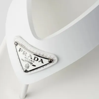 PRADA white rubber clip-toe sandals Slippers