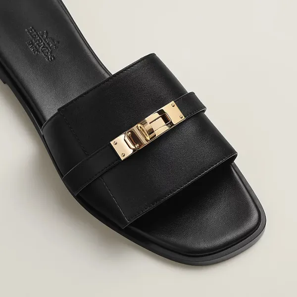 HERMES Giulia Black Slippers - Image 3