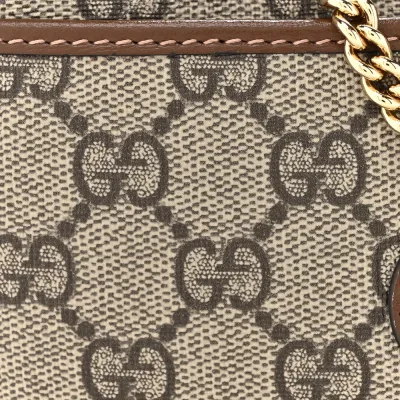 Gucci Small Jackie 1961 Hobo Beige / Ebony Brown Sugar GG Supreme Monogram Canvas & Azalea Calfskin Leather Gold Hardware