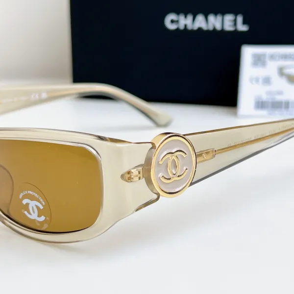 CHANEL square frame glasses tawny color size 56-18-137 - Image 6