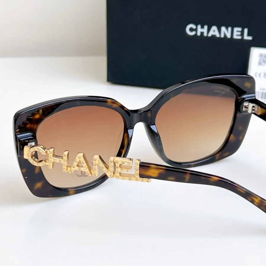 CHANEL glasses leopard-print gold color size 53口17-145
