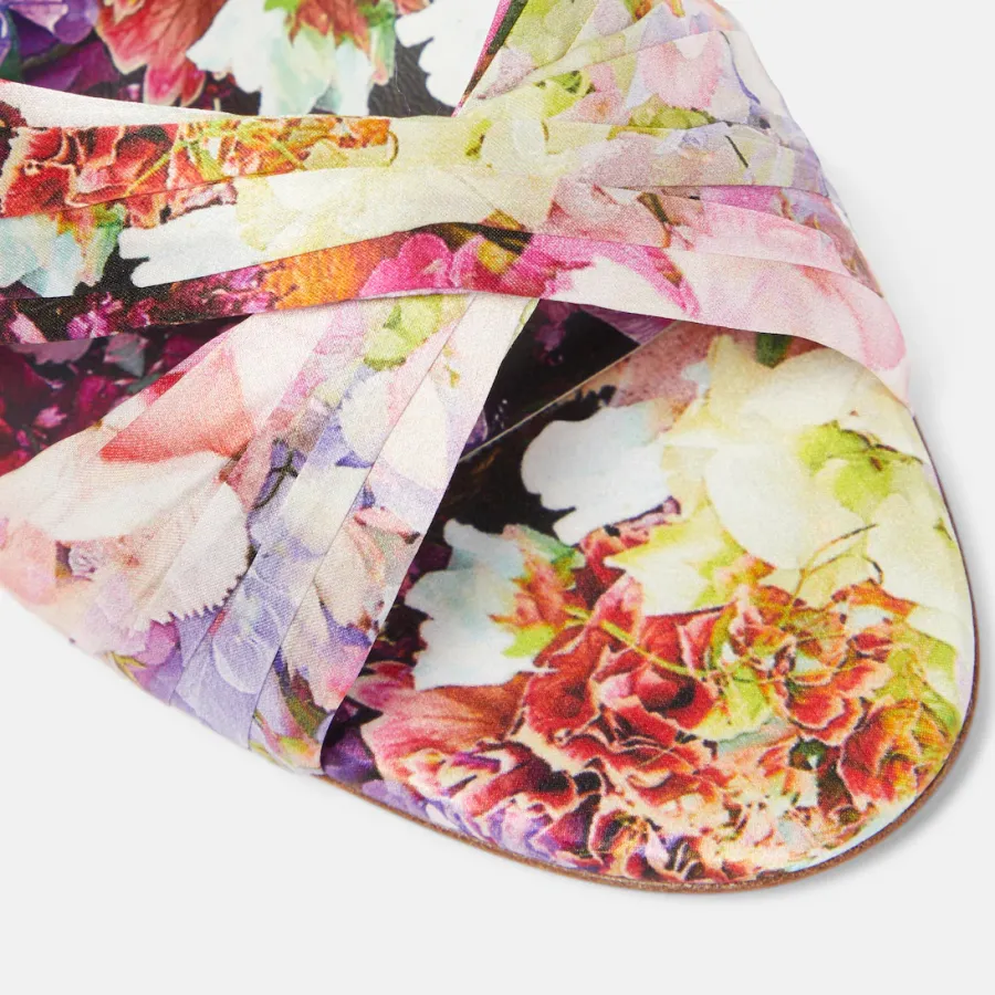 Christian Louboutin Floral silk satin sandals High Heels Slippers