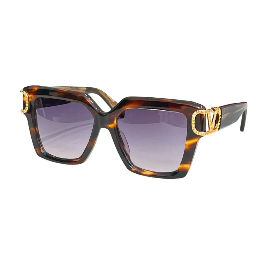 Valentino square frame glasses black/leopard purple/grey purple/black purple/brown purple/grey/black rust/black leopard color Size 54口18-145