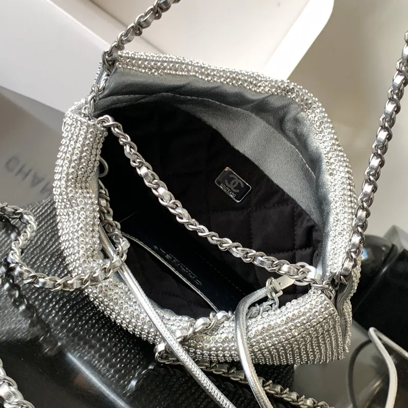 Chanel 22bags Silver Woven Cowhide Shoulder Bags