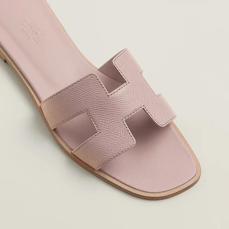 HERMES Oran Light Pink Slippers