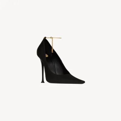 Yves Saint Laurent Black crepe satin sandals