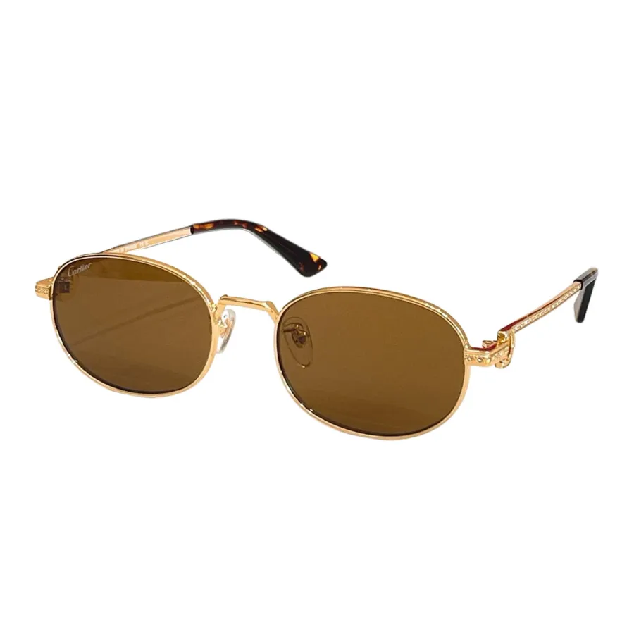 Cartier Oval glasses silver/gold/leopard gold/transparent black/green/grey/black/brown/purple pink color Size 54口20-145