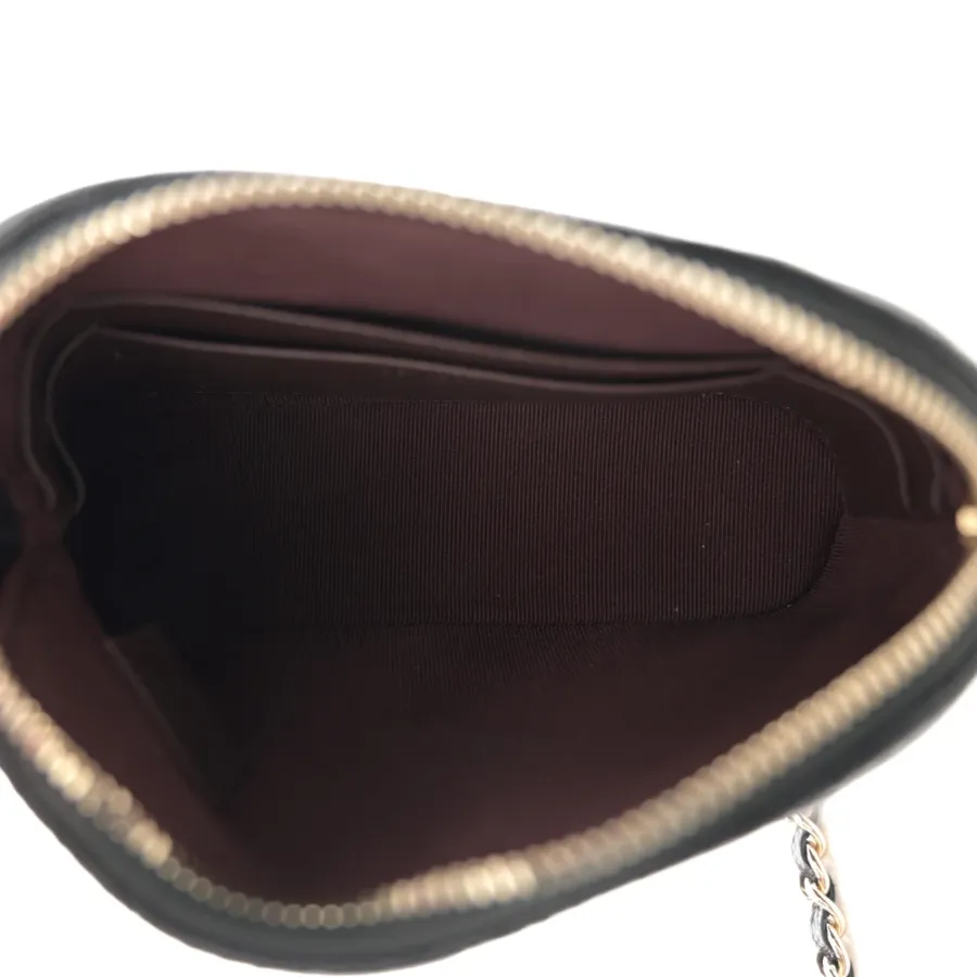 Chanel Classic Clutch With Chain Small Black Quilted Caviar Leather Light Gold Hardware