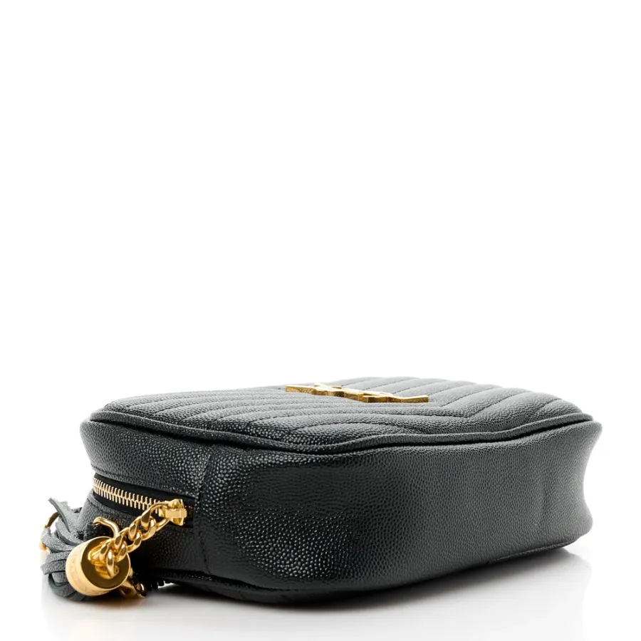 Saint Laurent Mini Lou Camera Bag Black Monogram Grain De Poudre Matelasse Leather Gold Hardware