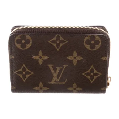 Louis Vuitton Medium Compact Wallet Monogram Coated Canvas Brass Hardware