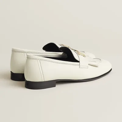 HERMES Royal White Loafers