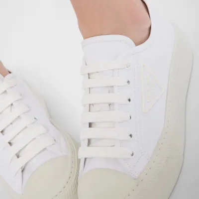 PRADA White lace-up sneakers