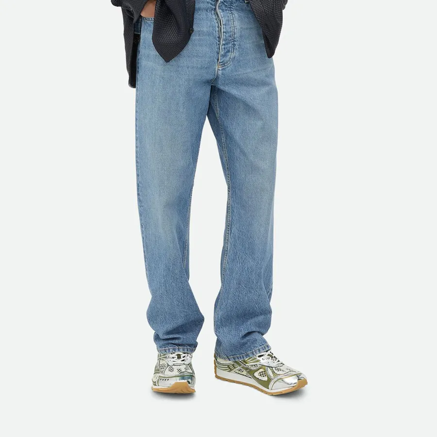 Bottega Veneta Orbit Sneakers In Silver/Mud Technical Fabric And Mesh Lace-Up Sneaker