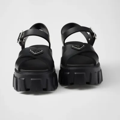 PRADA Black Monolith rubber sandals