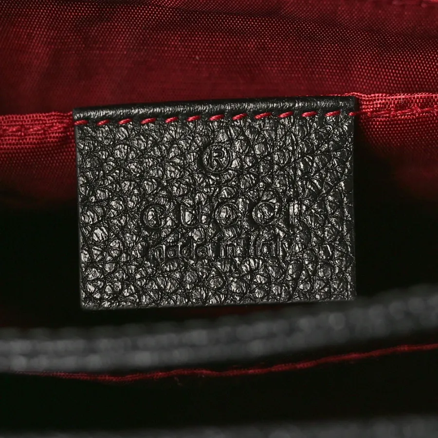 Gucci Small Zumi Shoulder Bag Black Grainy Calfskin Leather Mixed Metal Hardware