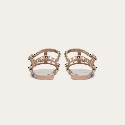 VALENTINO Black Studded flat sandals