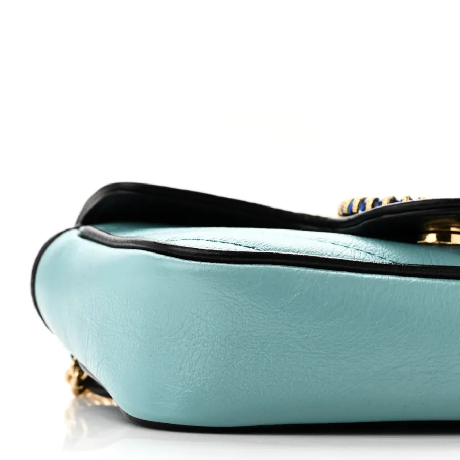 Gucci Mini Diagonal Super Torchon GG Marmont Shoulder Bag Azalea Multicolor Enamel Calfskin Matelassé Leather Gold Hardware