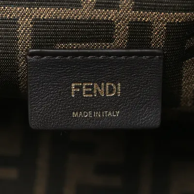 Fendi Small Fendi First Azzurro Baby Shiny Nappa Leather Gold Hardware
