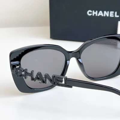 CHANEL glasses all black color size 53口17-145