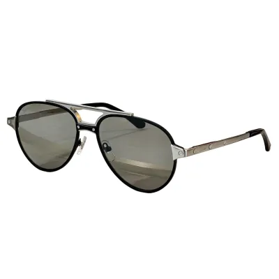 Cartier Pilot glasses black gold/tawny/grey silver/brown/black/brown black gold/grey black gold color Size 59口17-145