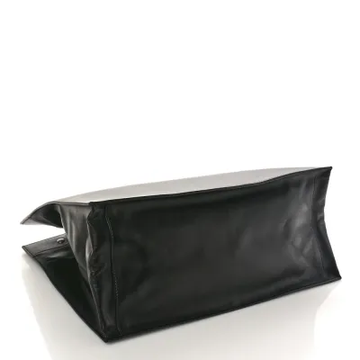 Saint Laurent Small Rive Gauche Tote Black Smooth Calfskin Leather