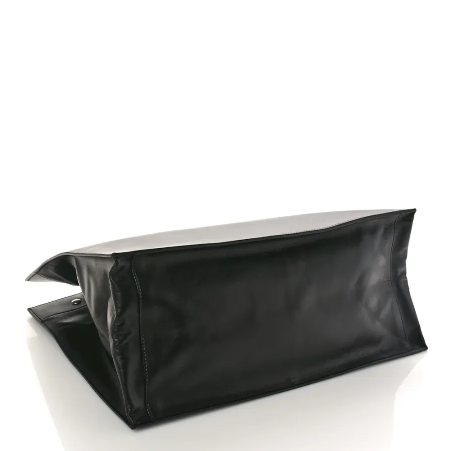 Saint Laurent Small Rive Gauche Tote Black Smooth Calfskin Leather