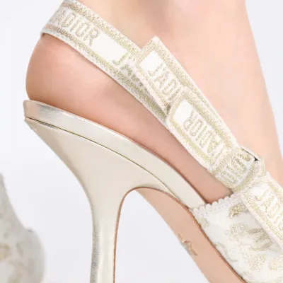 Dior open heel heels beige high heels shoes