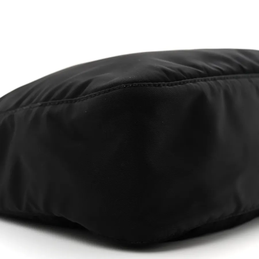 Prada Medium Pocket Double Zip Messenger Bag Black Re Nylon Vela & Saffiano Leather Silver Hardware