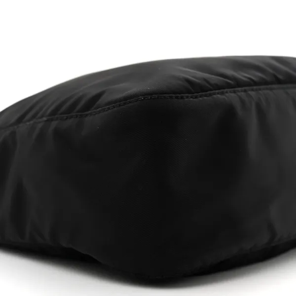 Prada Medium Pocket Double Zip Messenger Bag Black Re Nylon Vela & Saffiano Leather Silver Hardware - Image 4