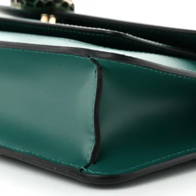 Bvlgari Small Serpenti Forever East West Shoulder Bag Mint Green Calfskin Leather Gold Hardware