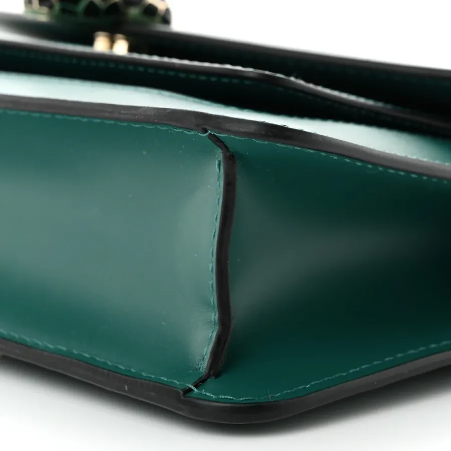 Bvlgari Small Serpenti Forever East West Shoulder Bag Mint Green Calfskin Leather Gold Hardware