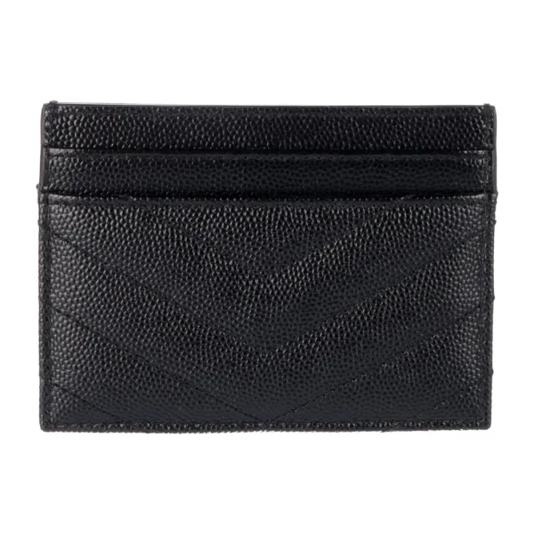 Saint Laurent Small Card Holder Black Grained Calfskin Leather Incognito Hardware - Image 2
