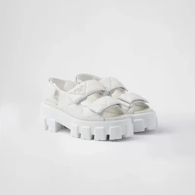 PRADA White Monolith Nappa leather sandals