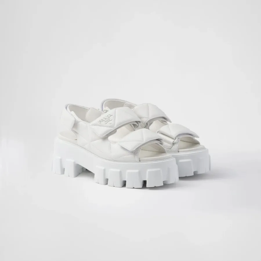 PRADA White Monolith Nappa leather sandals
