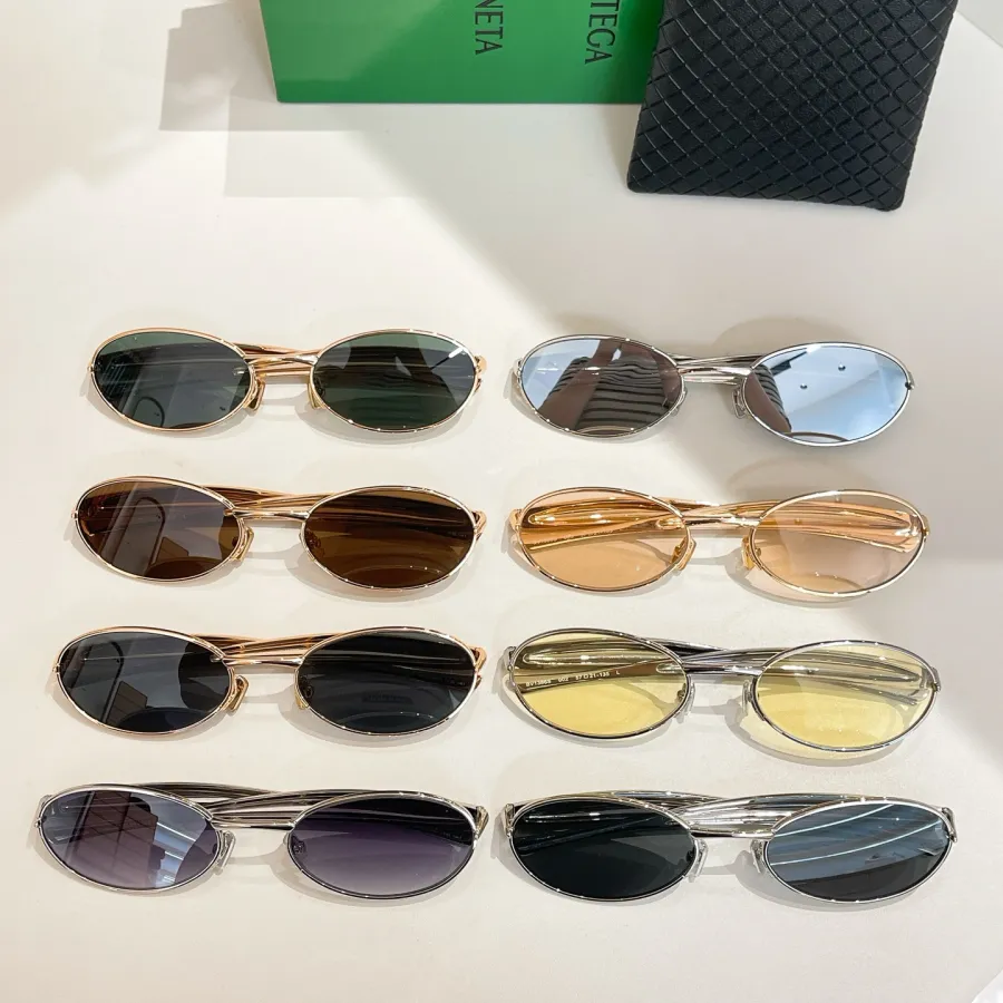 Bottega Veneta Oval glasses green/brown/silver/apricot/black gold/black silver/yellow/eggplant color Size 57口21-135