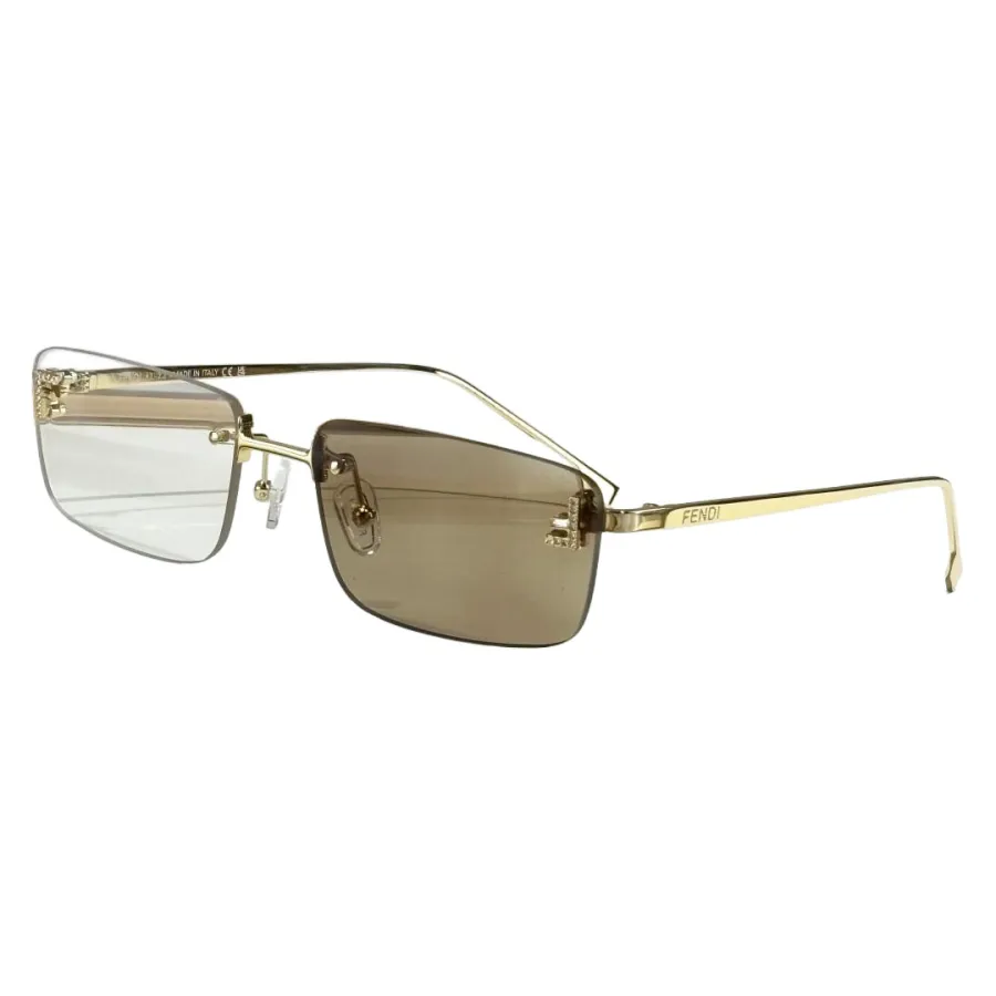 Fendi square frame glasses black gold/black silver/blue silver/coffee/brown/tawny/gold/transparent tawny color Size 58口18-140