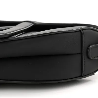 Dior Mini Saddle Bag Black Ultra Matte Calfskin Leather Matte Black Hardware