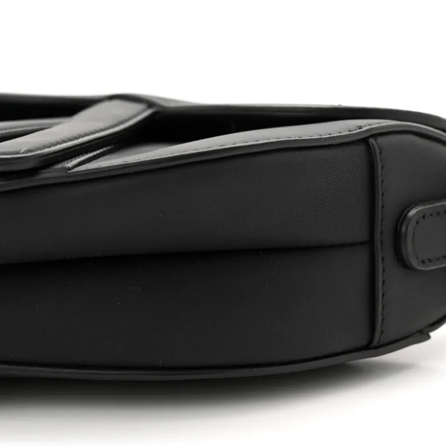 Dior Mini Saddle Bag Black Ultra Matte Calfskin Leather Matte Black Hardware