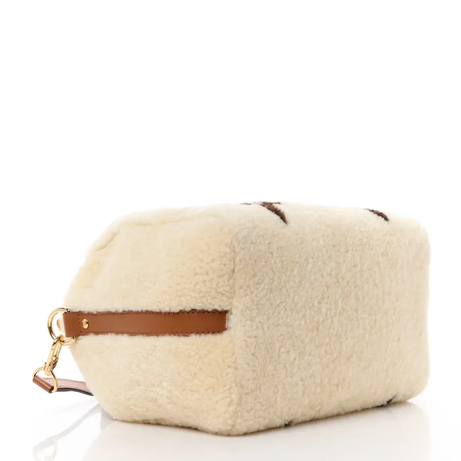 Louis Vuitton Speedy Bandoulière 25 Cream/Brown Monogram Canvas & Shearling Gold Hardware