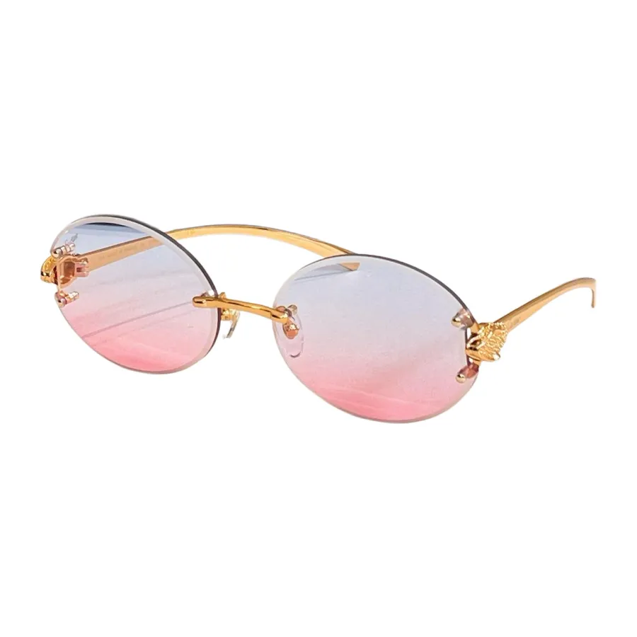 Cartier round frame glasses transparent purple/purple gold/transparent brown/brown/tawny/pink/blue orange/venice green color Size 61口17-133