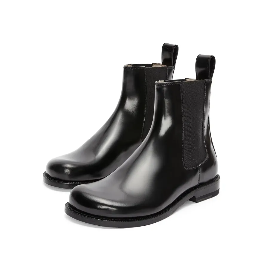 LOEWE Black leather Campo Chelsea boots