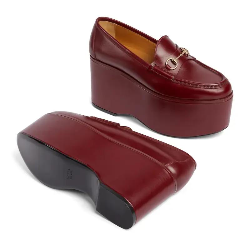 Gucci red thick bottom loafers